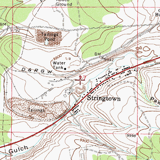 Topographic Map of Zuni Placer Mine, CO