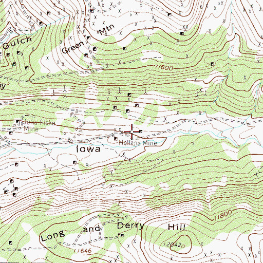 Topographic Map of Black Cloud Mine, CO