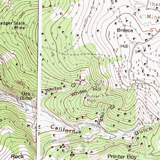 Topographic Map of Agwalt Tunnel Mine, CO