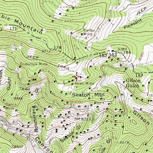 Topographic Map of Santa Fe Shaft Mine, CO