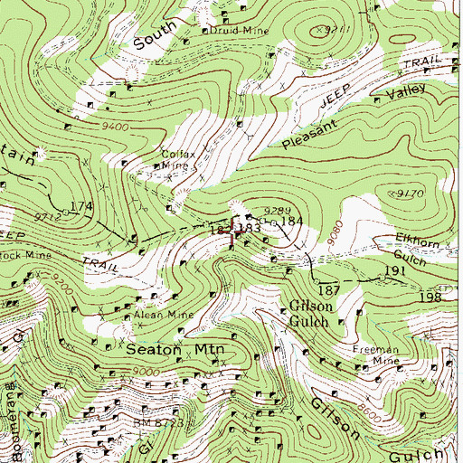 Topographic Map of Searle Shaft Mine, CO