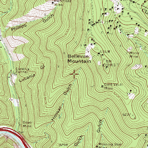 Topographic Map of Spear Tunnel Mine, CO