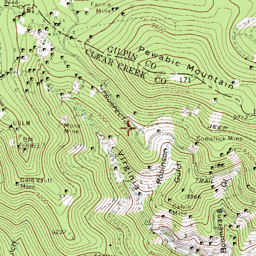 Topographic Map of Specie Payment Tunnel Mine, CO