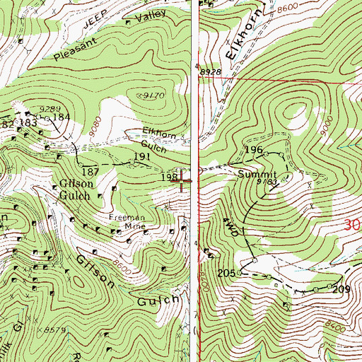 Topographic Map of Saint Joseph Mine, CO
