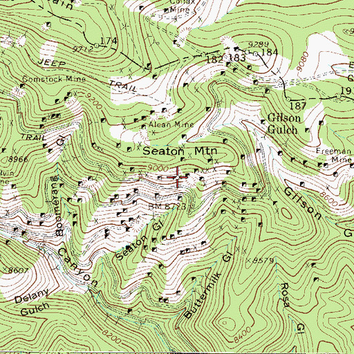 Topographic Map of Tropic Shaft Mine, CO