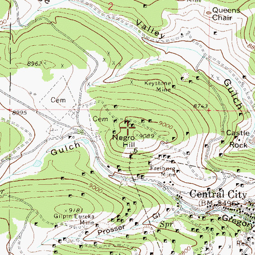 Topographic Map of Linda Number One Mine, CO