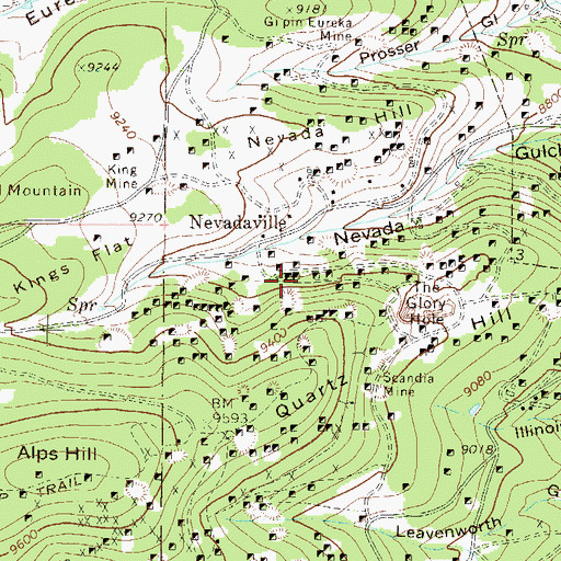 Topographic Map of California Mine, CO