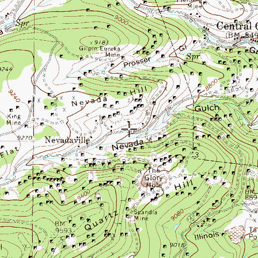 Topographic Map of Ashtabula Mine, CO