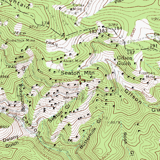 Topographic Map of Aurora Mine, CO