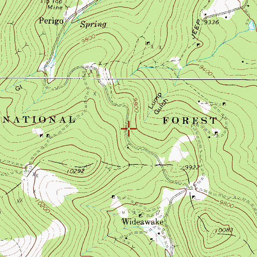 Topographic Map of Bennett Mine, CO
