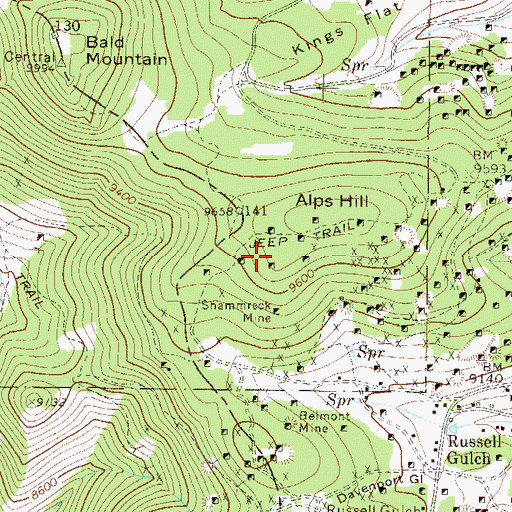 Topographic Map of Bezant Mine, CO