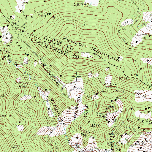 Topographic Map of Bix Six Mine, CO
