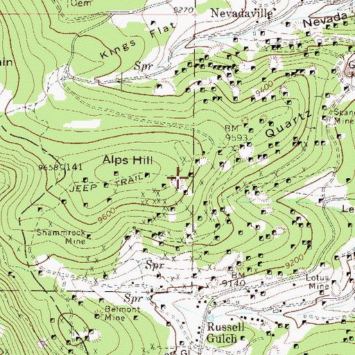 Topographic Map of Camp Grove Mine, CO
