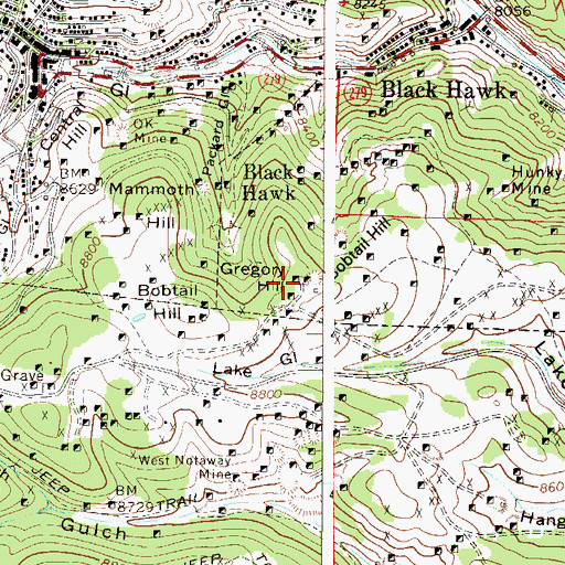 Topographic Map of Carr Mine, CO
