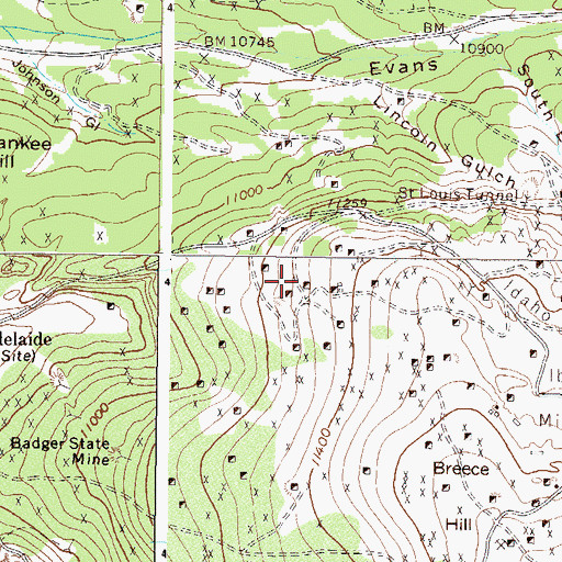 Topographic Map of Ballard Mine, CO