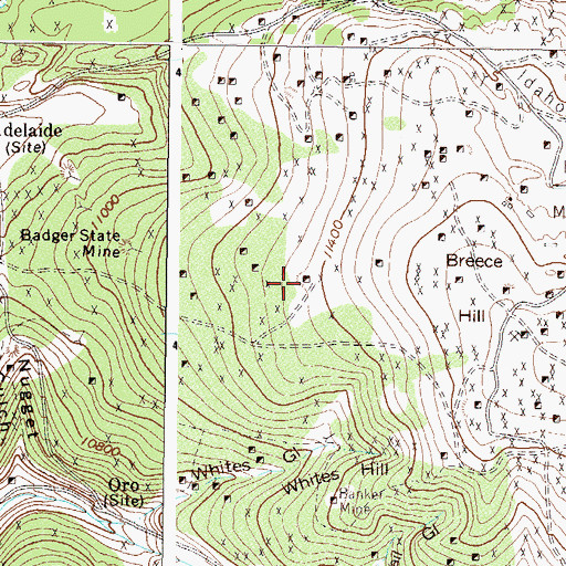 Topographic Map of Banner Mine, CO