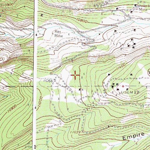 Topographic Map of Beck Shaft, CO