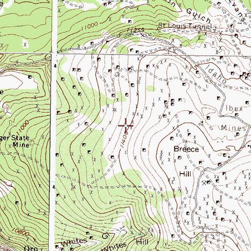 Topographic Map of Black Prince Mine, CO