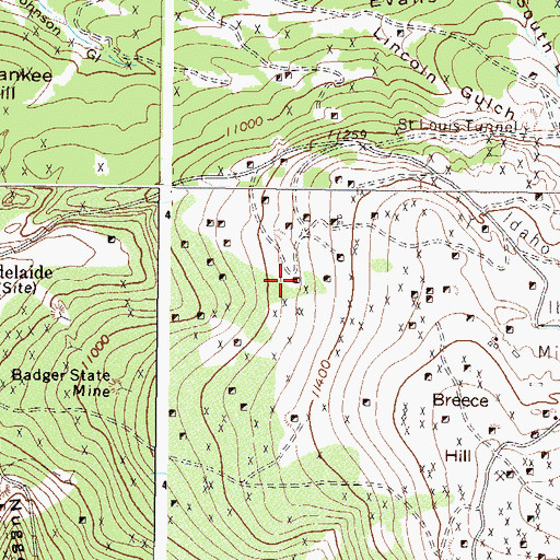Topographic Map of Chippewa Mine, CO