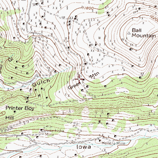 Topographic Map of Colorado Princess Mine, CO