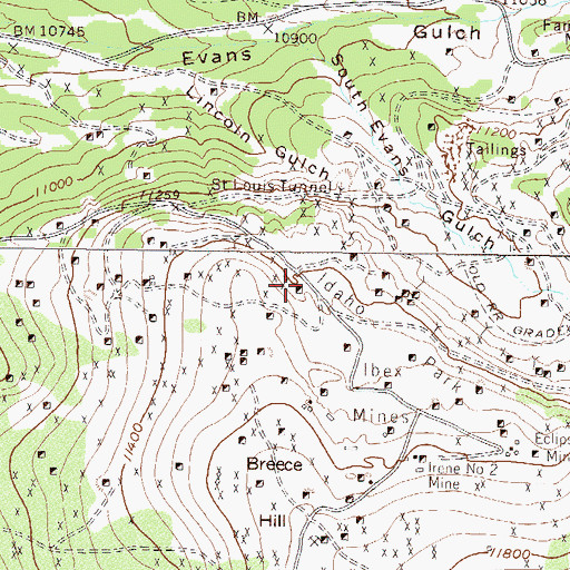 Topographic Map of Eliza Mine, CO