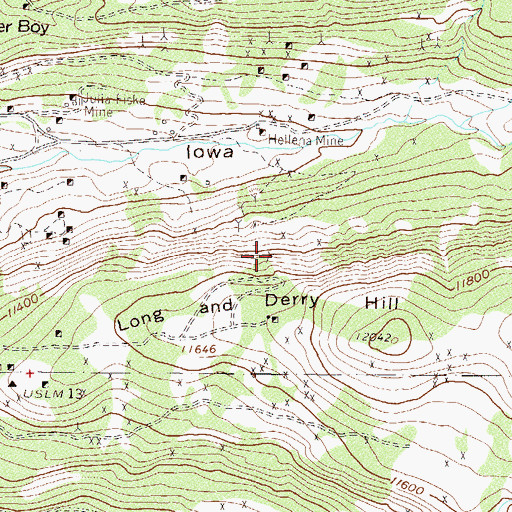 Topographic Map of Houston Tunnel Mine, CO