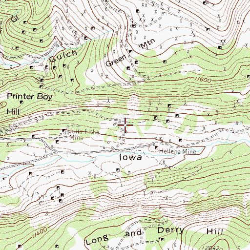 Topographic Map of Katy Mine, CO