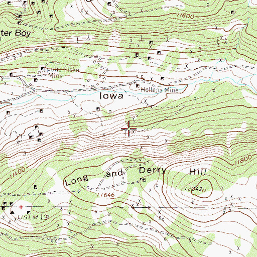 Topographic Map of Little Alice Tunnel Mine, CO