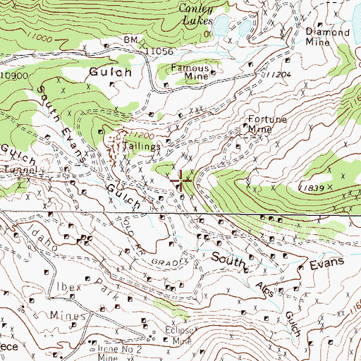 Topographic Map of Little Ellen Mine, CO