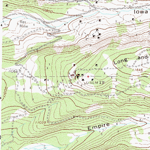 Topographic Map of Long and Deery Mine, CO