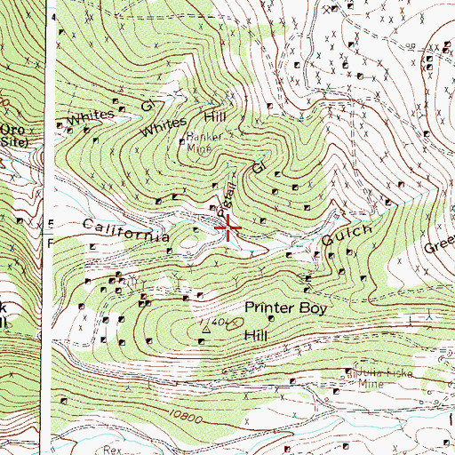 Topographic Map of Modest Barrel Mine, CO