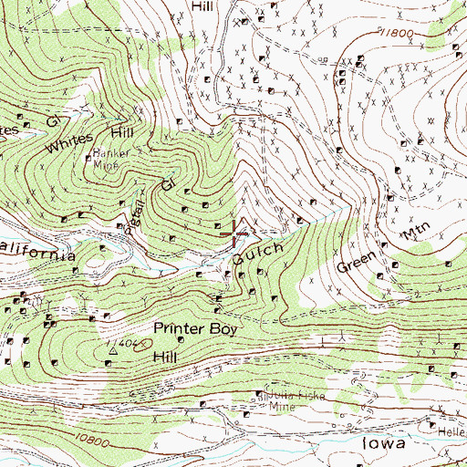 Topographic Map of New England Mine, CO