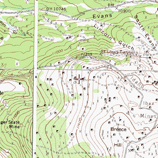 Topographic Map of President Shaft, CO