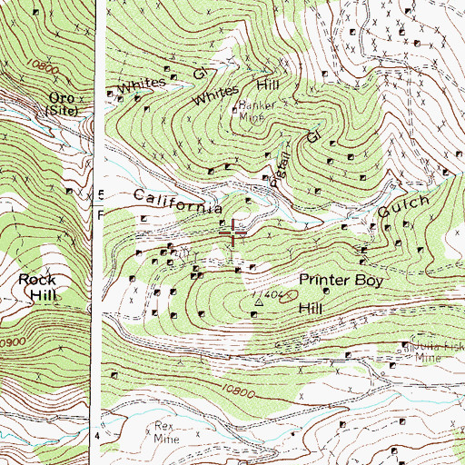 Topographic Map of Steel Spring Mine, CO