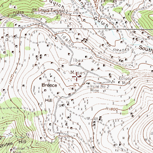 Topographic Map of Triumph Mine, CO