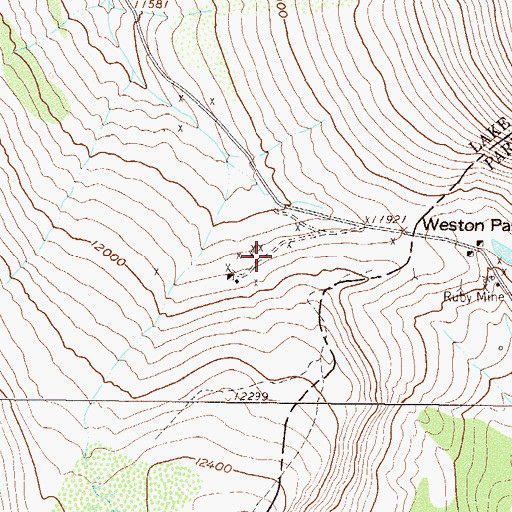 Topographic Map of Weston Pass Mine, CO