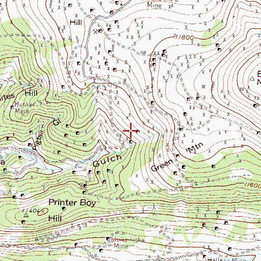 Topographic Map of Whiteside Shaft, CO