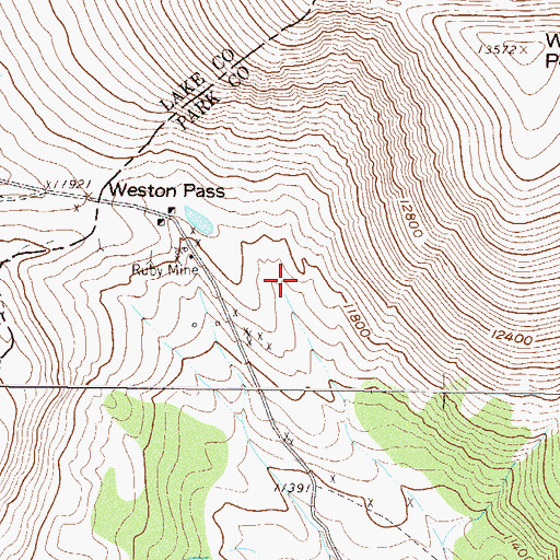 Topographic Map of Alma Number One Mine, CO