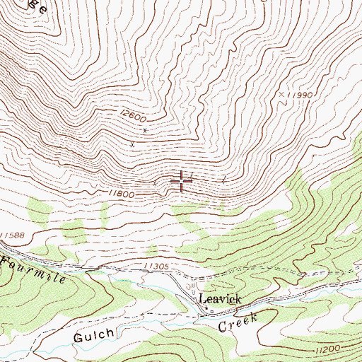 Topographic Map of Horseshoe Claims Mine, CO