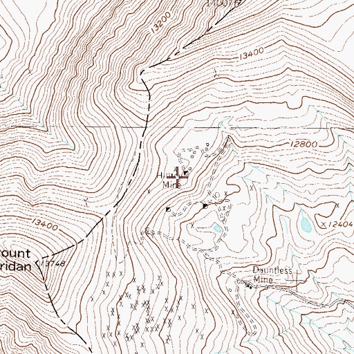 Topographic Map of Last Chance Mine, CO
