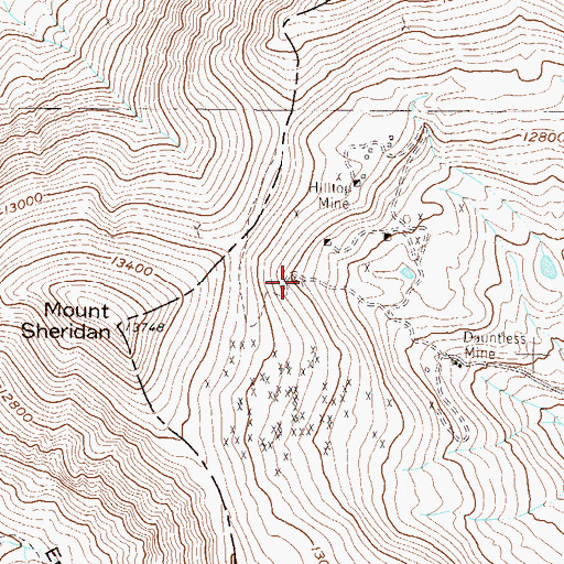 Topographic Map of Miller Shaft, CO