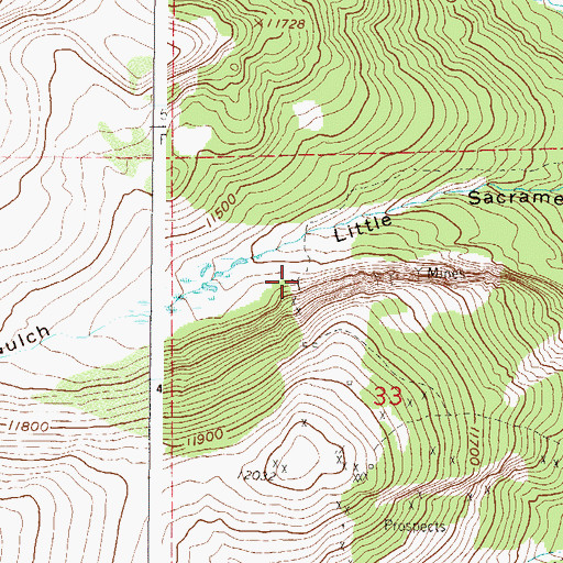 Topographic Map of Kurt Mine, CO