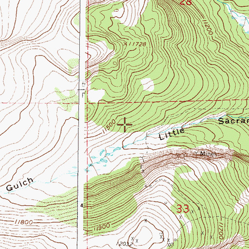Topographic Map of Little Nellie Mine, CO