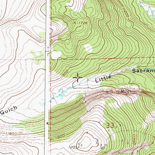 Topographic Map of Sitting Bull Mine, CO