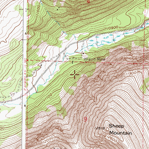 Topographic Map of Troy Mine, CO