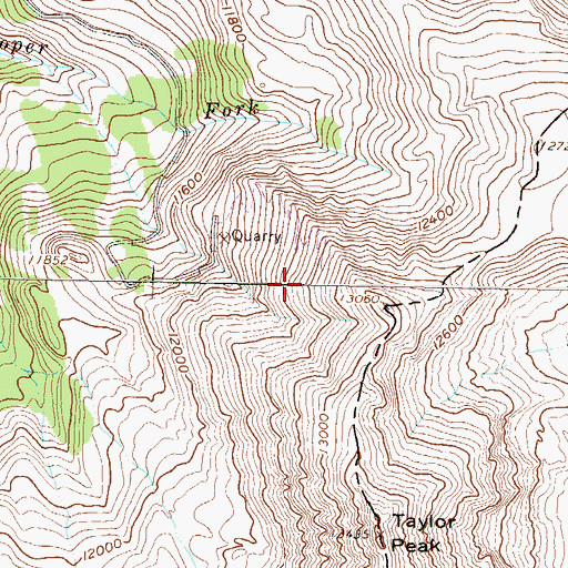 Topographic Map of Cooper Fork Deposit Mine, CO