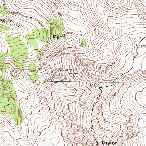Topographic Map of Cooper Fork Quarry, CO
