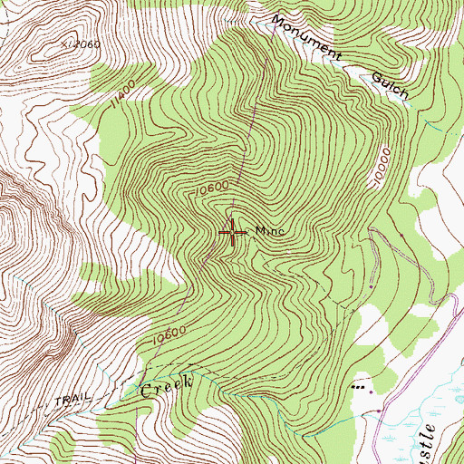 Topographic Map of Porphyry Bell Mine, CO