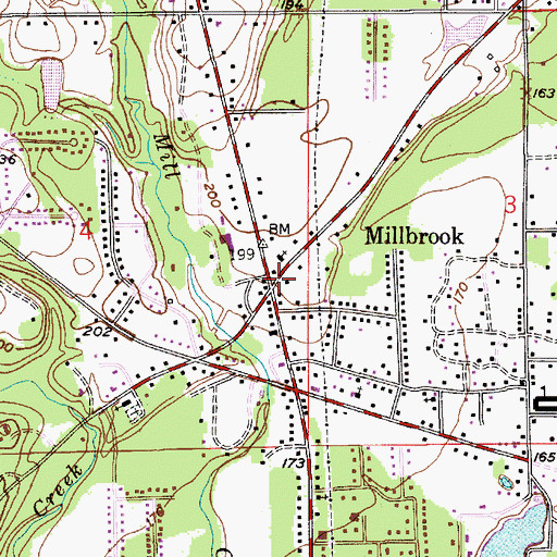 Topographic Map of Millbrook Post Office, AL