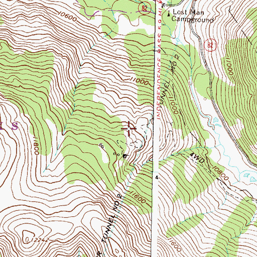 Topographic Map of Independence Number One Mine, CO